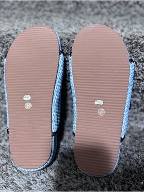 Cute Blue Woven Slide Sandals for Summer